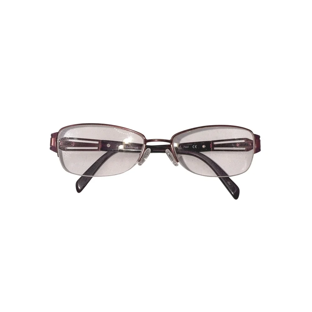 Womens La‎ Scala Rose Designer Eyeglasses Frames Burgundy Modern Style 54-17-135